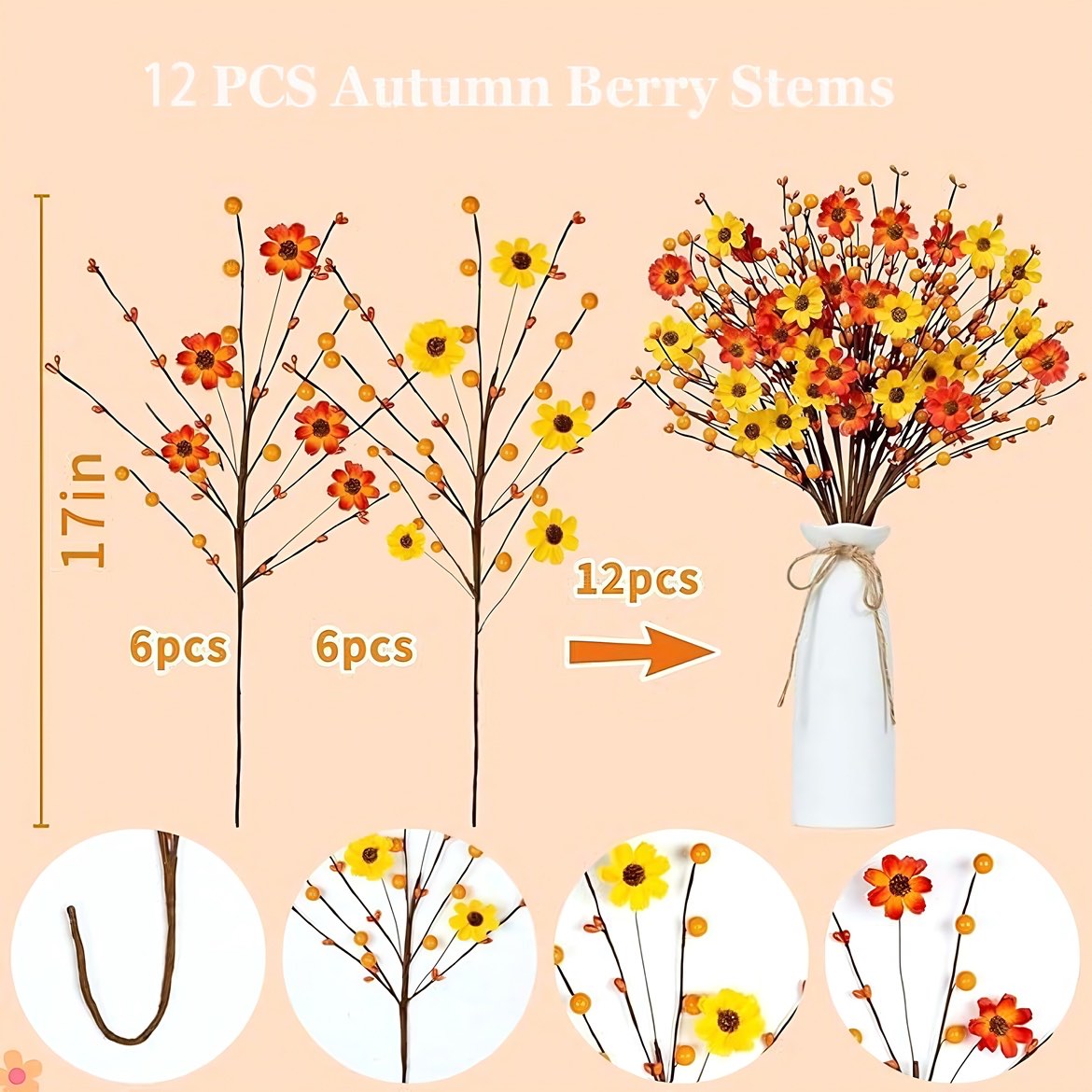 ⚡Flash Sale⚡12 PCS- Autumn Berry Stems with Berries