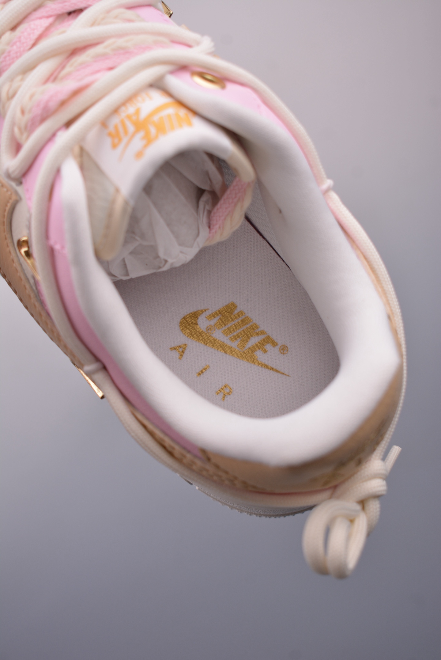 Nike Air Force 1 07 Low Sneakers Thick Rope Bandage Pink Honeydew Gold Hook ZB2574-600