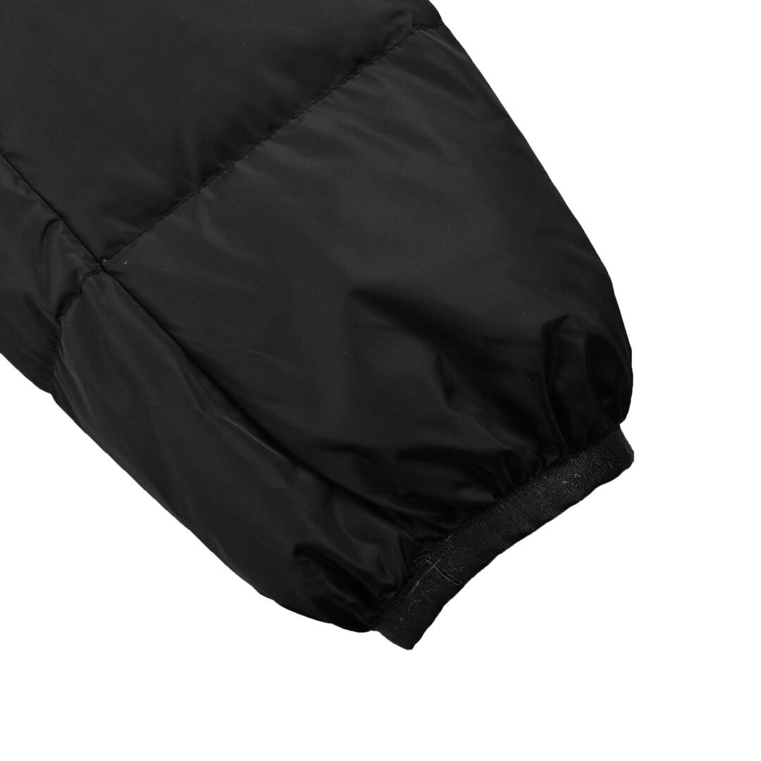 Moncler down jacket with embroidered logo on the lining