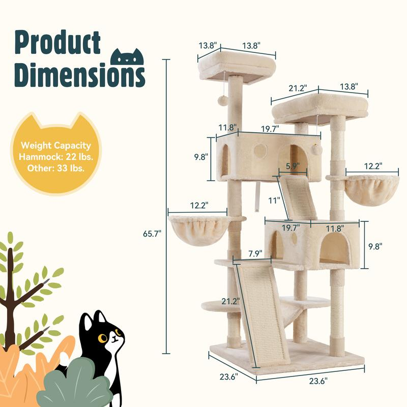 Multi-Level Cat Tree Tower for Indoor Cats | Cozy Perches, Condos & Scratching Posts – Pet Furniture for Climbing & Relaxing