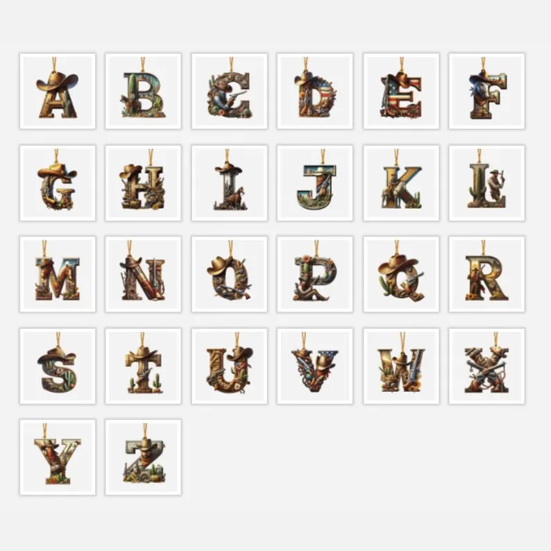 Personalized Western Style Letter Flat Ornament