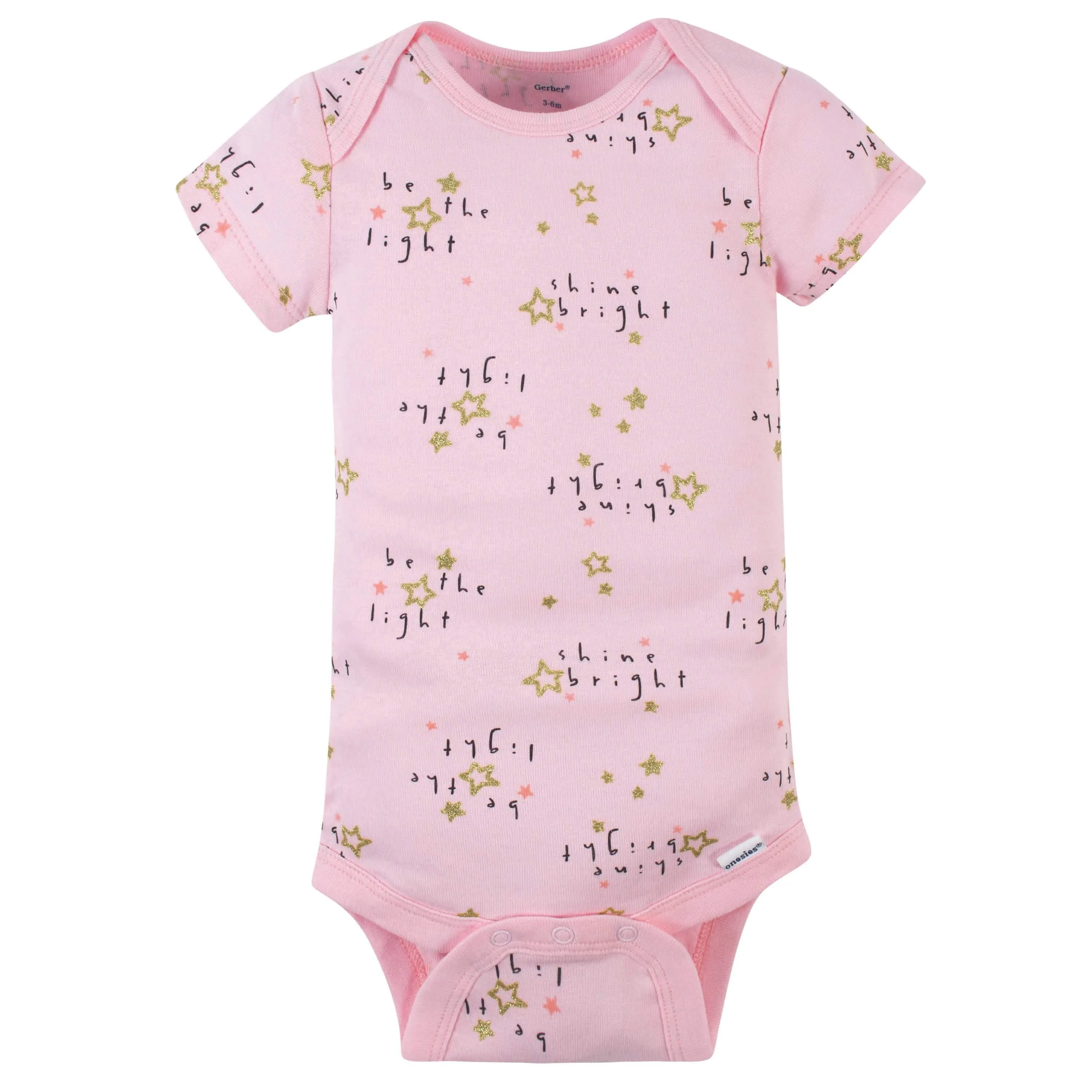 4-Pack Baby Girls Princess Short Sleeve Onesies Bodysuits
