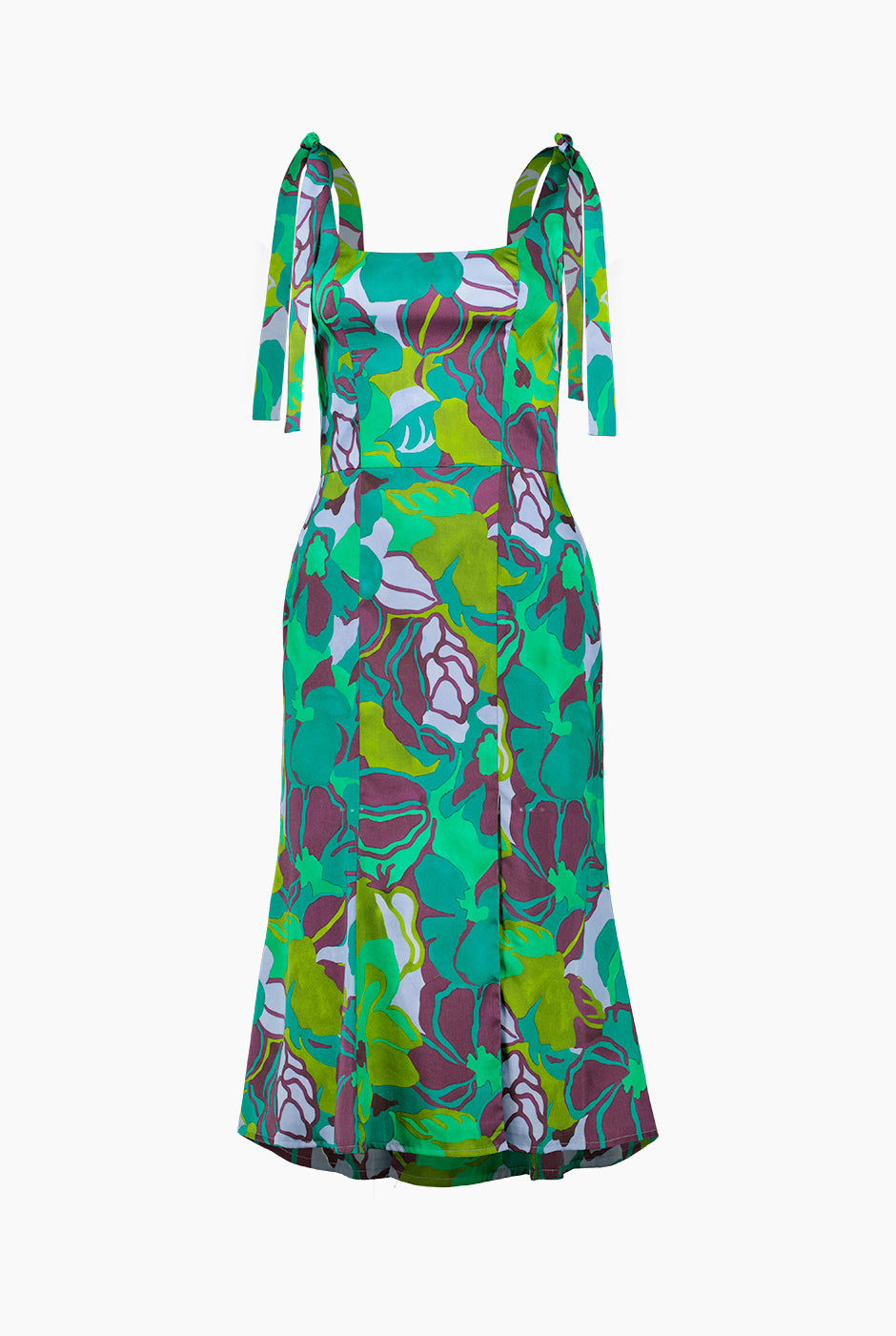 Vestido midi de escote cuadrado