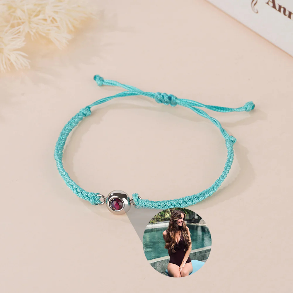 Personalized Braided Rope Photo Projection Bracelet Sweet Cool Gift