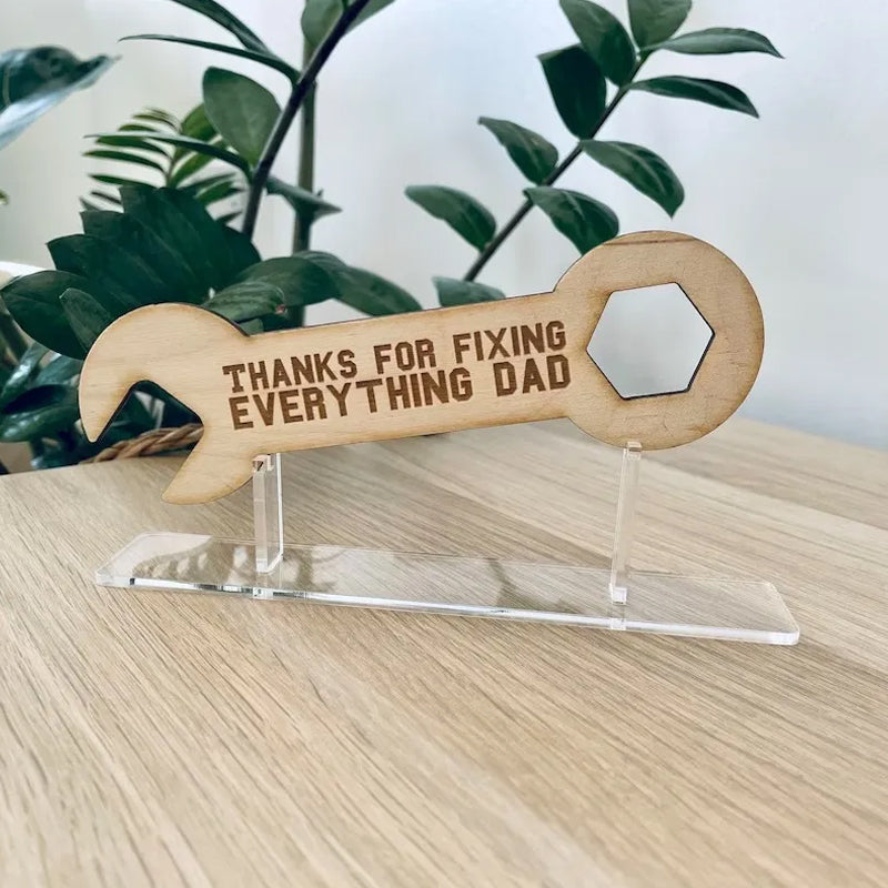 🔥Father's Day Early Sale-[SAVE 50% OFF]-🧔Father's Day gift-🛠Laser Cut Wooden Plaque with Acrylic Stand