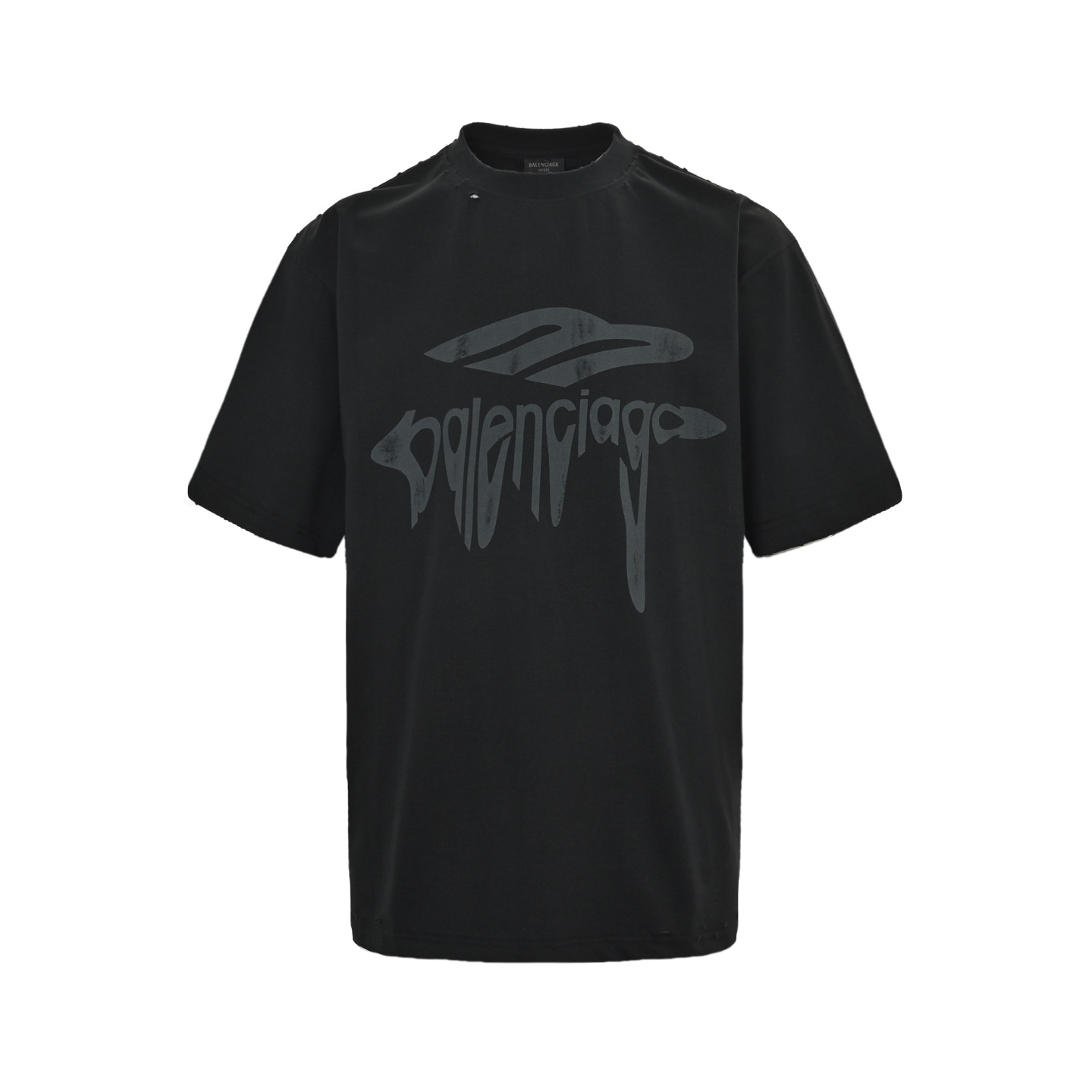 Balenciaga 25ss logo dissolved distressed short sleeves