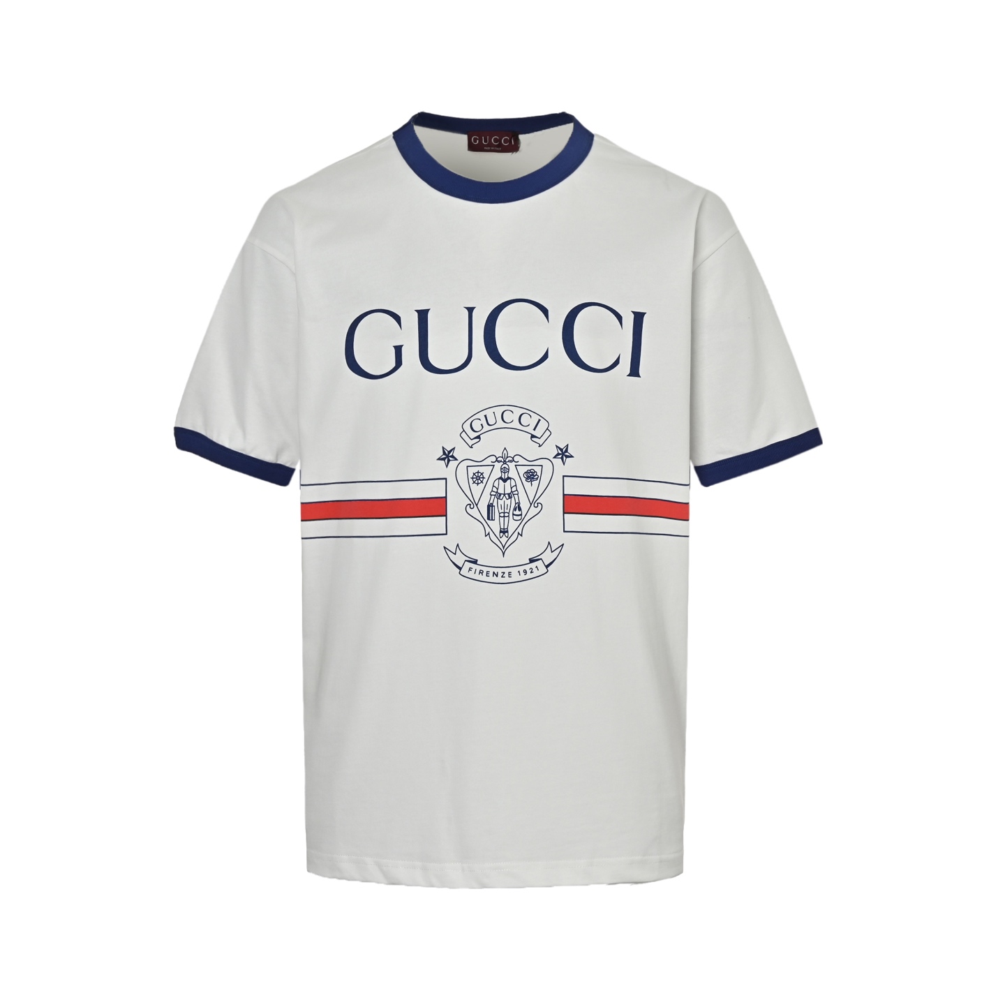 Gucci 25ss 1921 bellboy badge printed short sleeves
