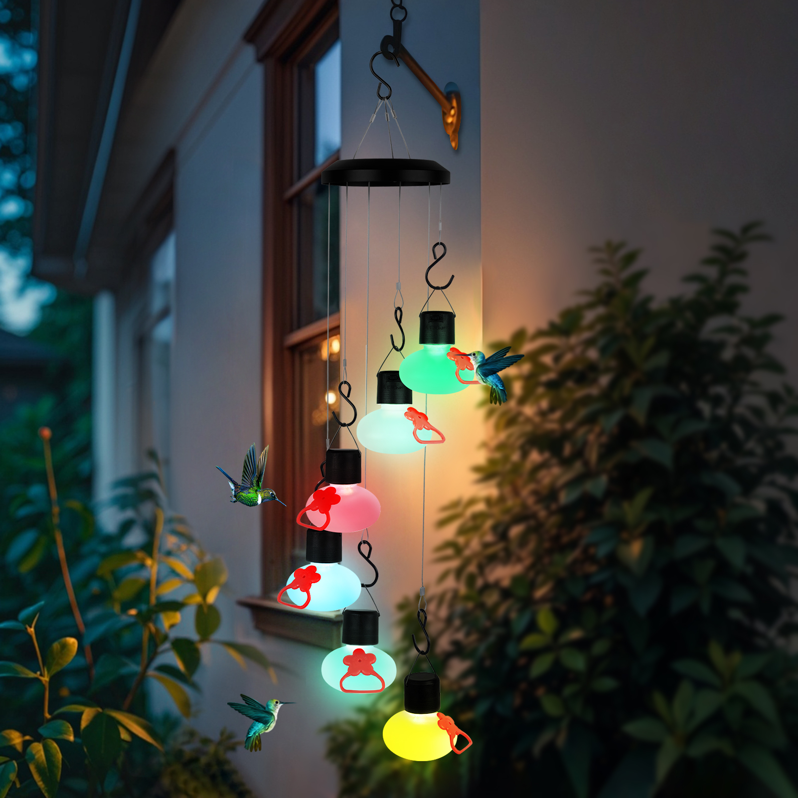 🔥Last Day 50% OFF🔥Unique Charming Wind Chimes Solar Lights Hummingbird Feeders