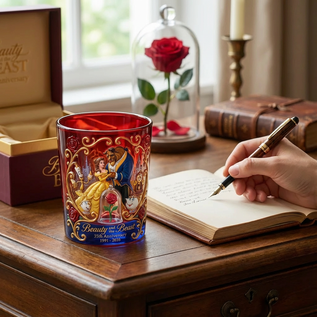 🥃 Beauty and the Beast–35th Anniversary Commemorative Whiskey Glass