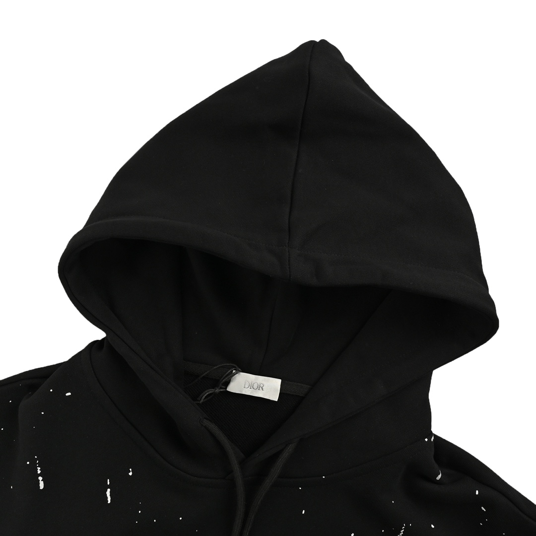 Dior 24Fw shooting star embroidered lettering hooded sweatshirt