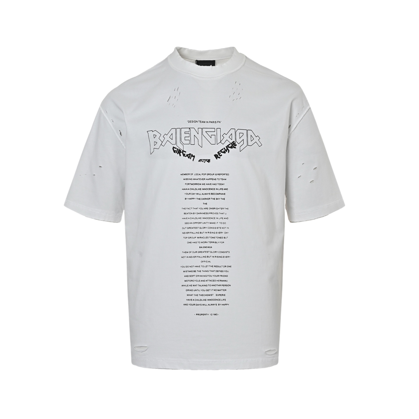 Balenciaga Anti-Car Newspaper Layout Large Print Cut Short Sleeve