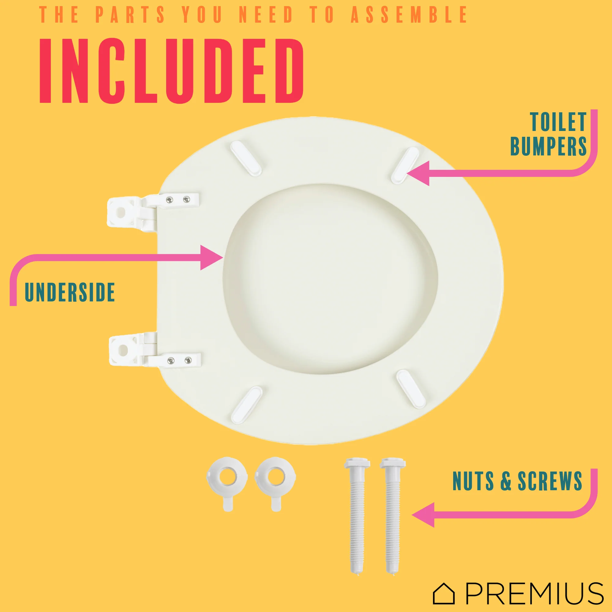 PREMIUS Wood Toilet Seat, Standard Round, 17 Inches