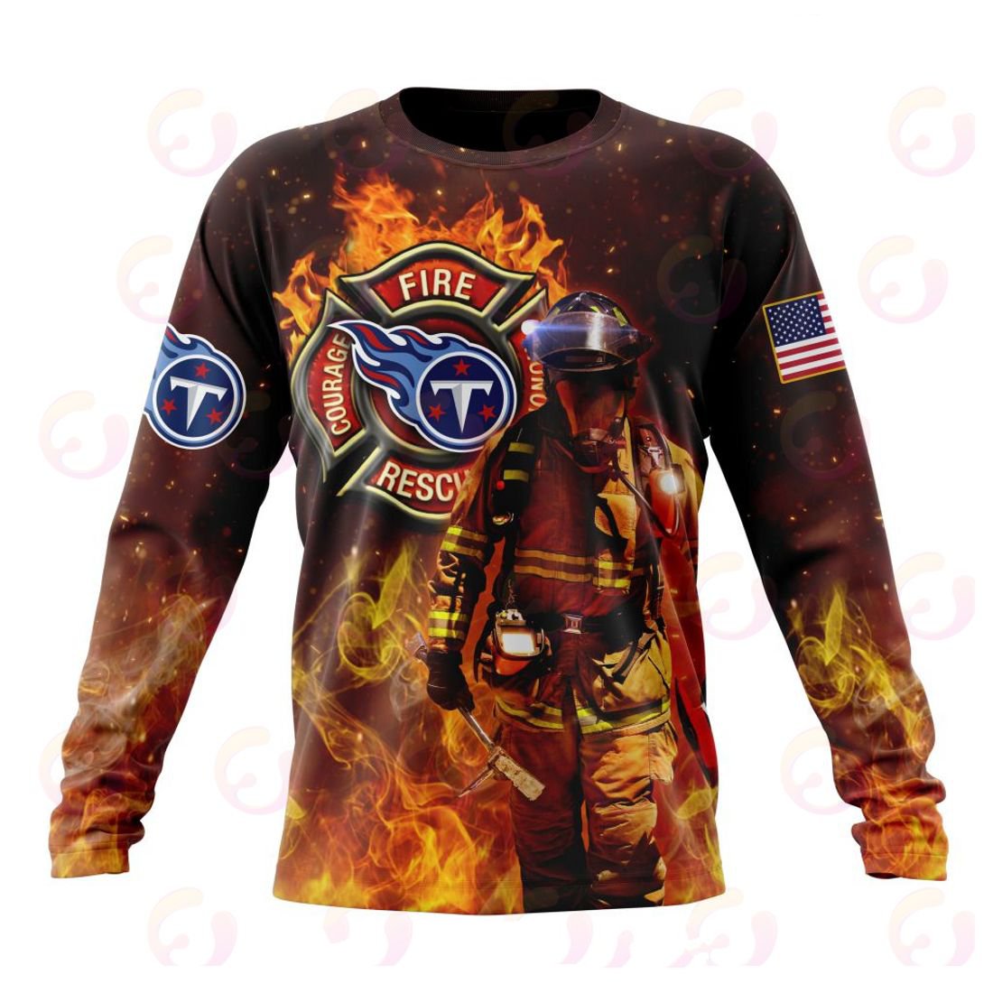 TENNESSEE TITANS HONOR FIREFIGHTERS – FIRST RESPONDERS 3D HOODIE