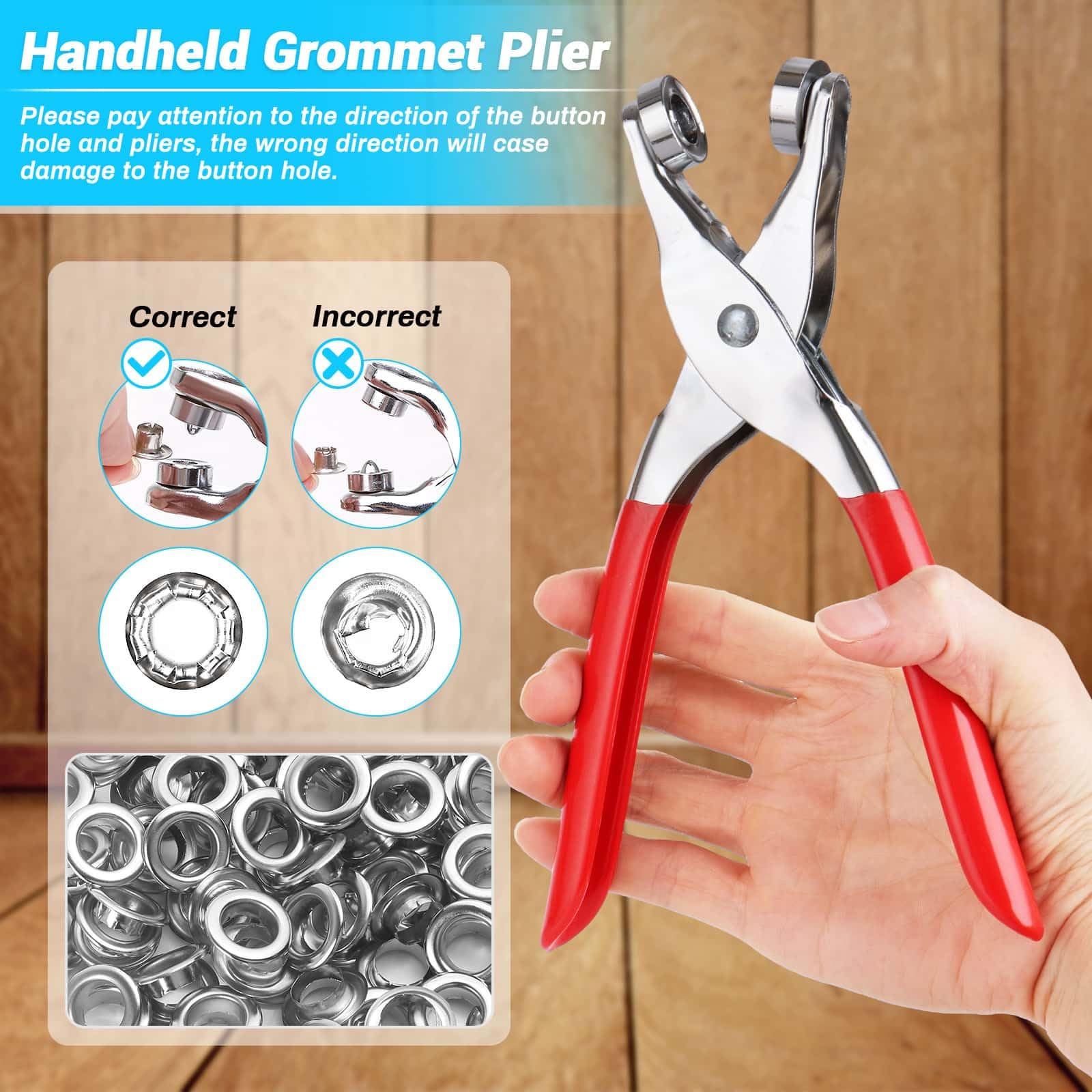 🔥Super Sale - 49% OFF🔥Grommet Tool Kit with Eyelets Grommets, Washers, and Grommet Eyelet Pliers