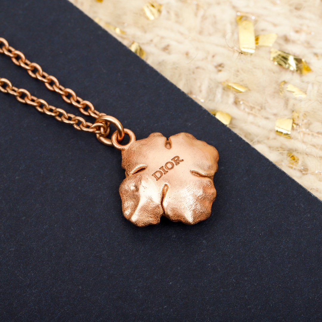 Dior cornflower sunflower peony necklace