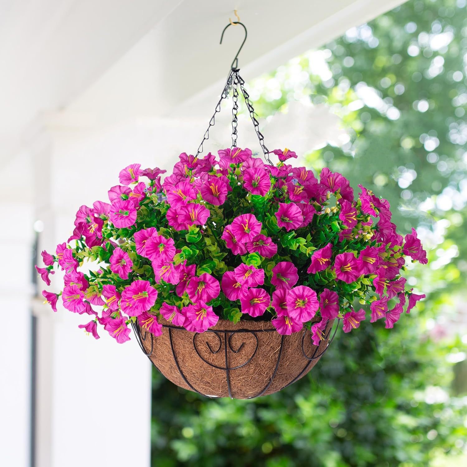 🌸 Hanging Artificial Colourful Morning Glory Basket-💥UV resistant, Waterproof，Windproof