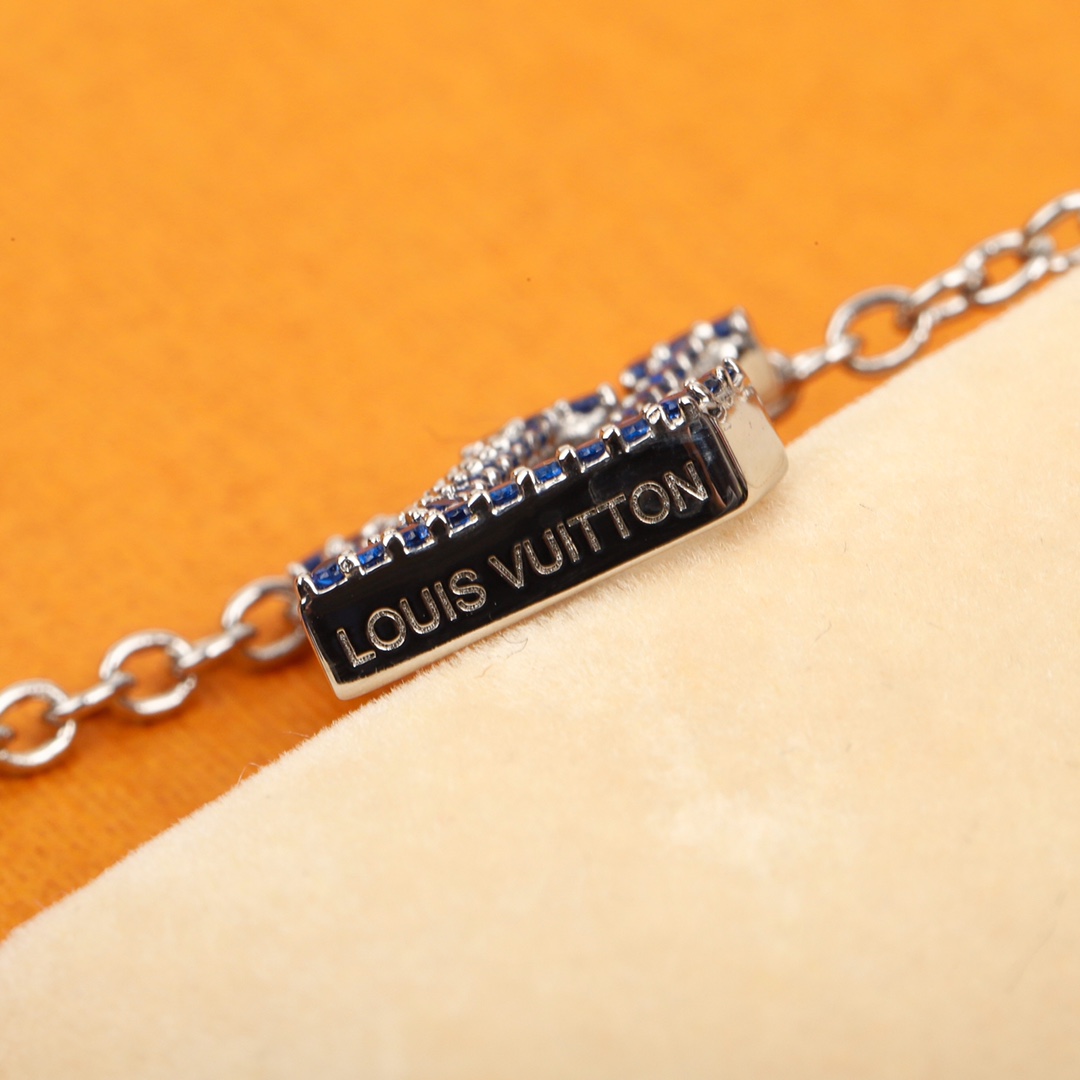Louis Vuitton logo diamond necklace