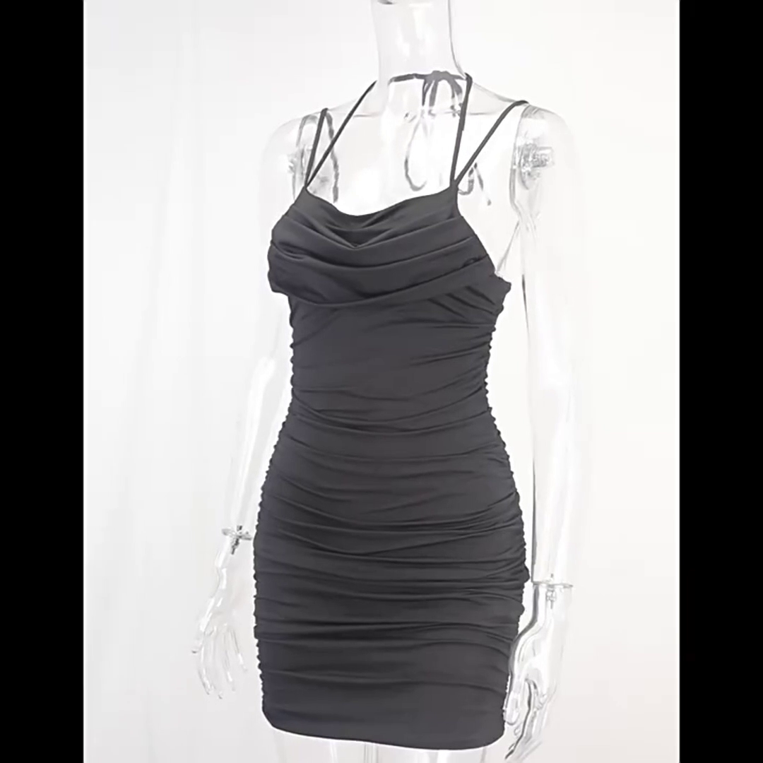 Draped sexy dress with double shoulder straps