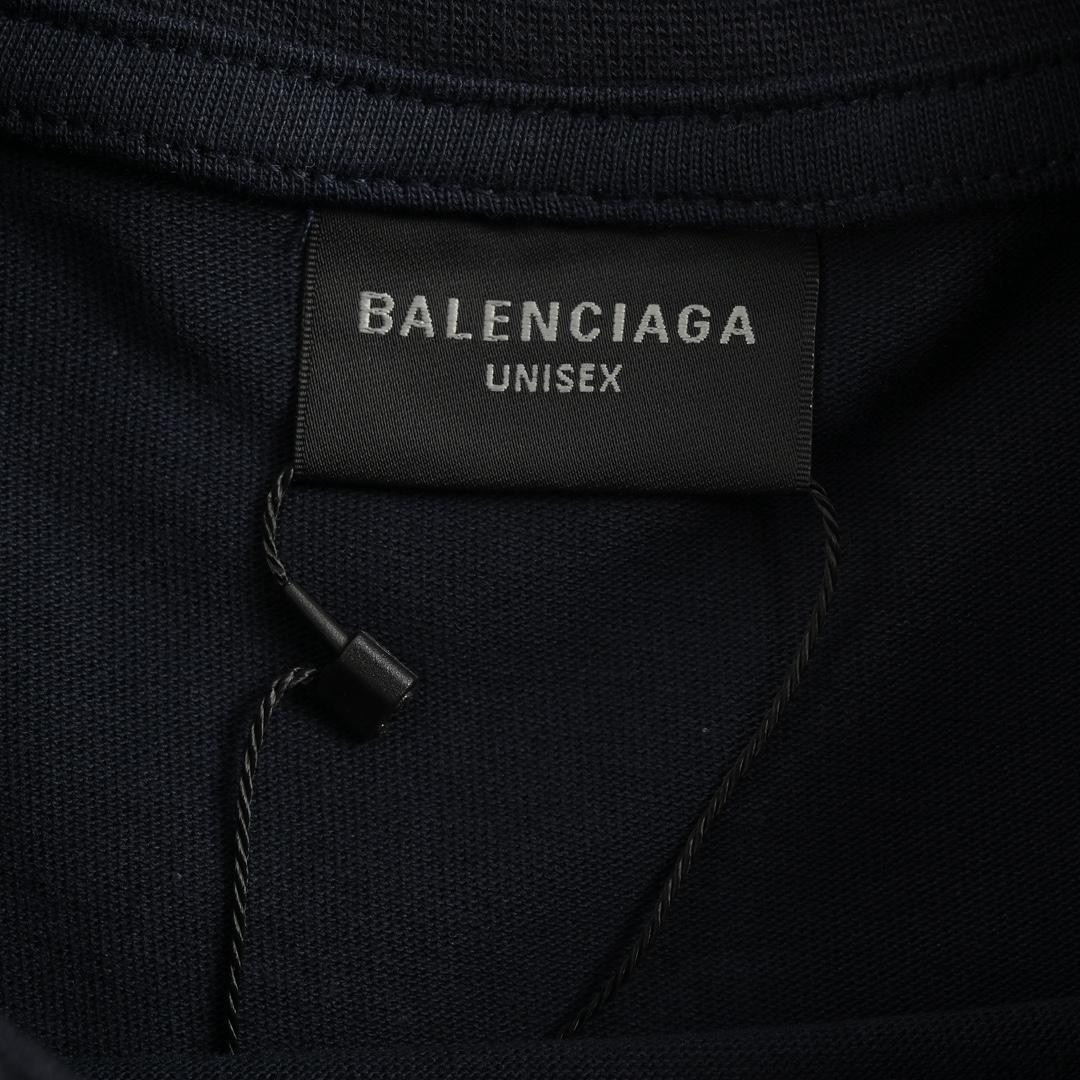 Balenciaga 24ss cracked letter print short sleeves