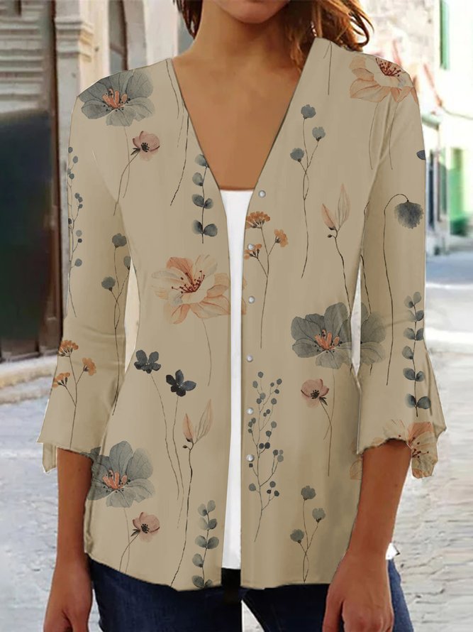 Women's Casual Fashion Printed Sleeve T-shirt