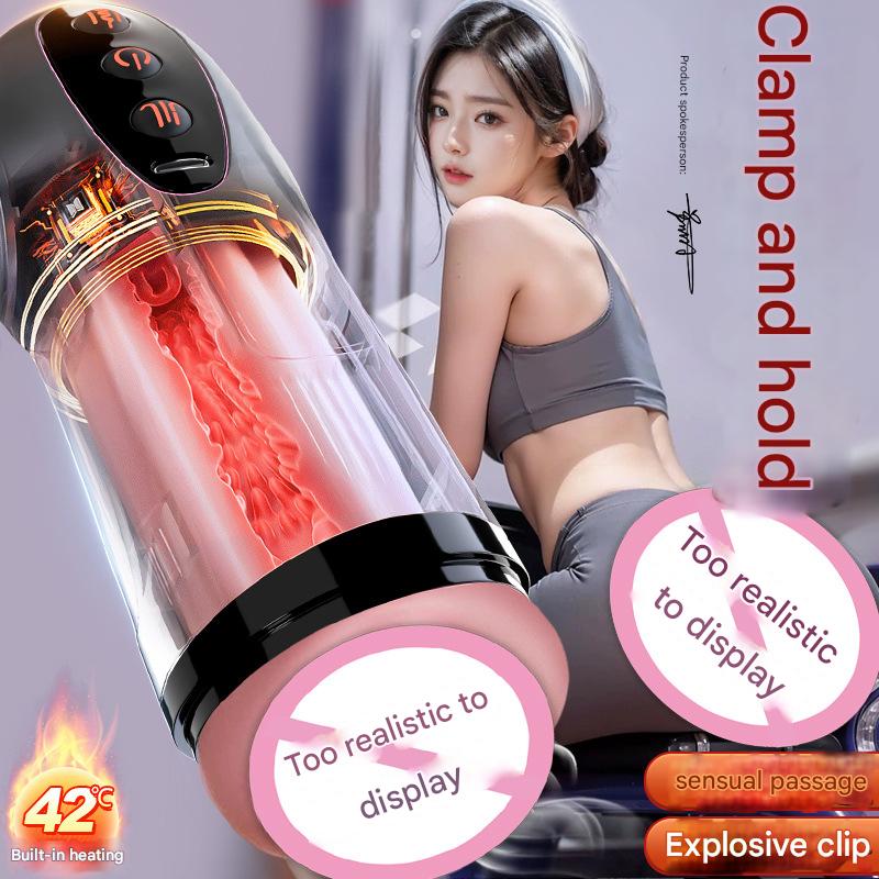 Masturbator Cup for Men Fully Automatic Retractable Heating Masturbator Cup Electric Masturbator Male Adult Products