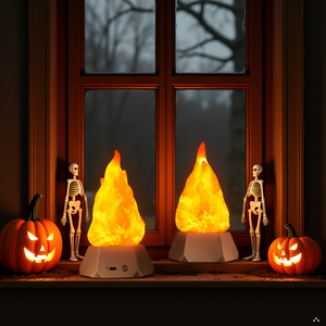 Flickering Flame Lamp USB Rechargeable, 3D Fake Fire Night Light 🔥💡