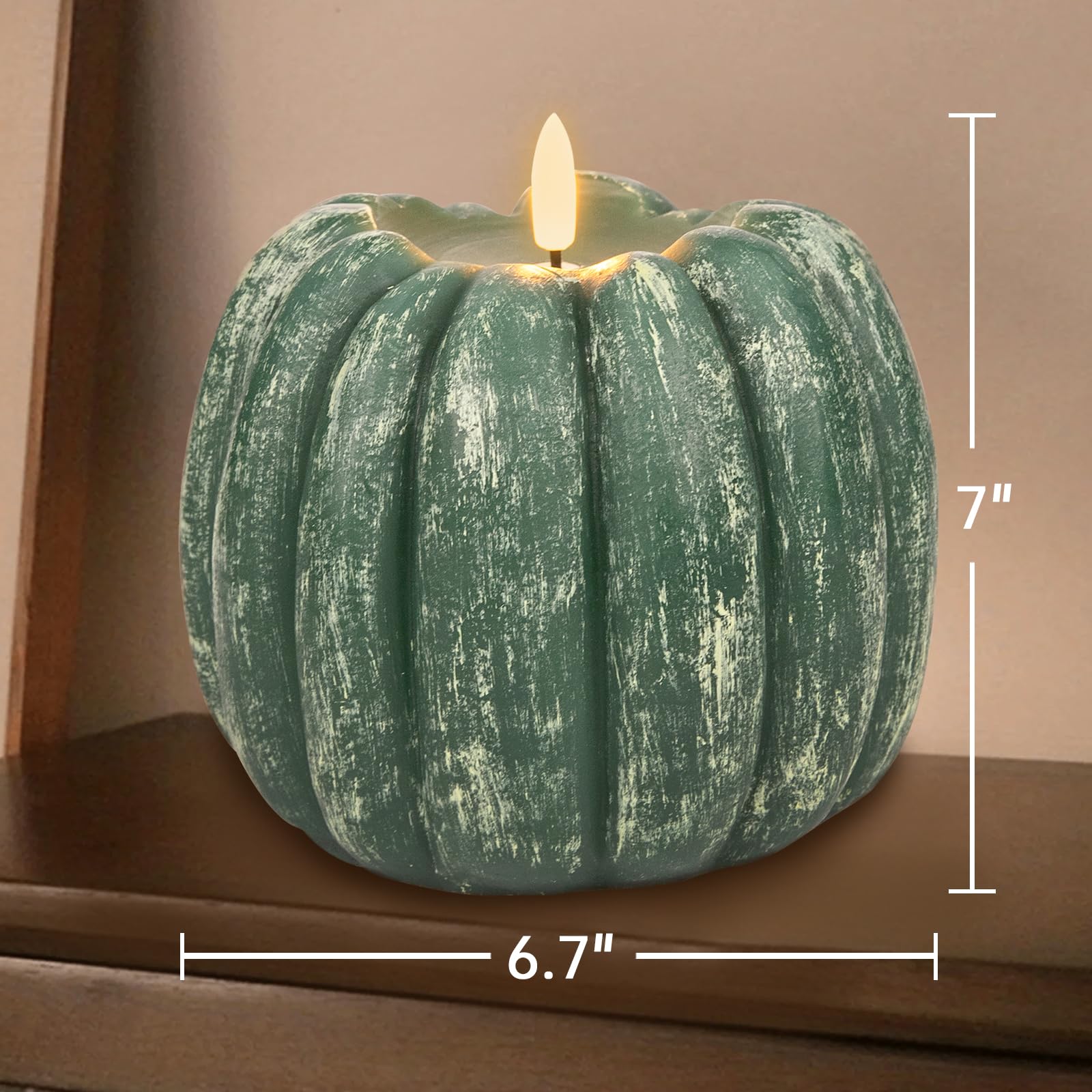🍂Autumn Party Decorations Indoor - 🎃 Pumpkin LED Flameless Wax Candle 🕯️🍁