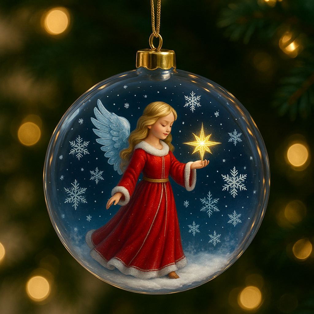 Blessing Angel Crystal Ball Ornament