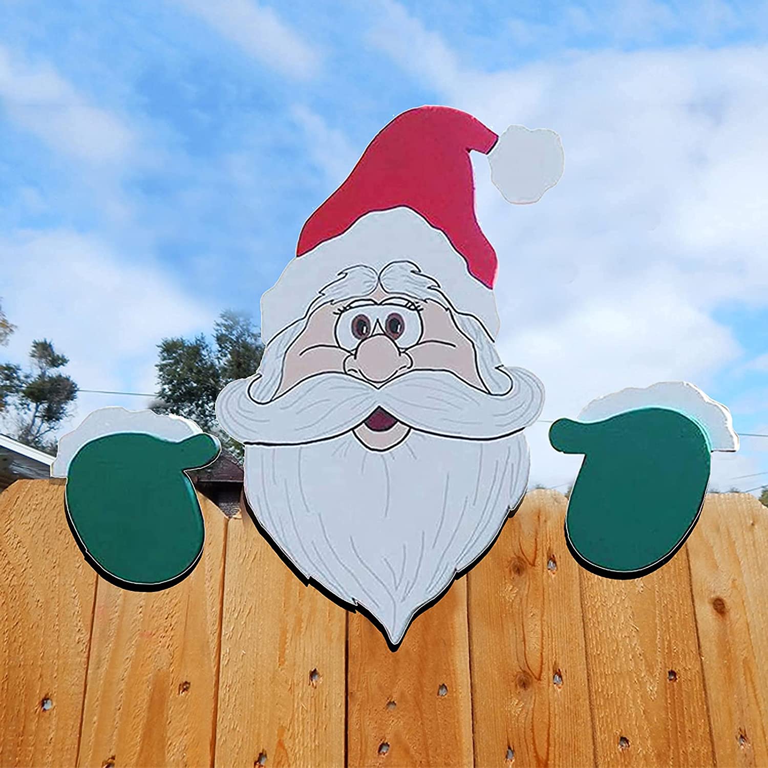 (🔥Early Christmas Sale- SAVE 50% OFF)Christmas Yard Art Fence Peeker-BUY 3 GET 10% OFF & FREE SHIPPING