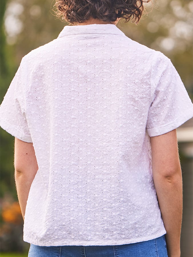 Women's Solid Color Cotton And Linen Lace Patchwork Top