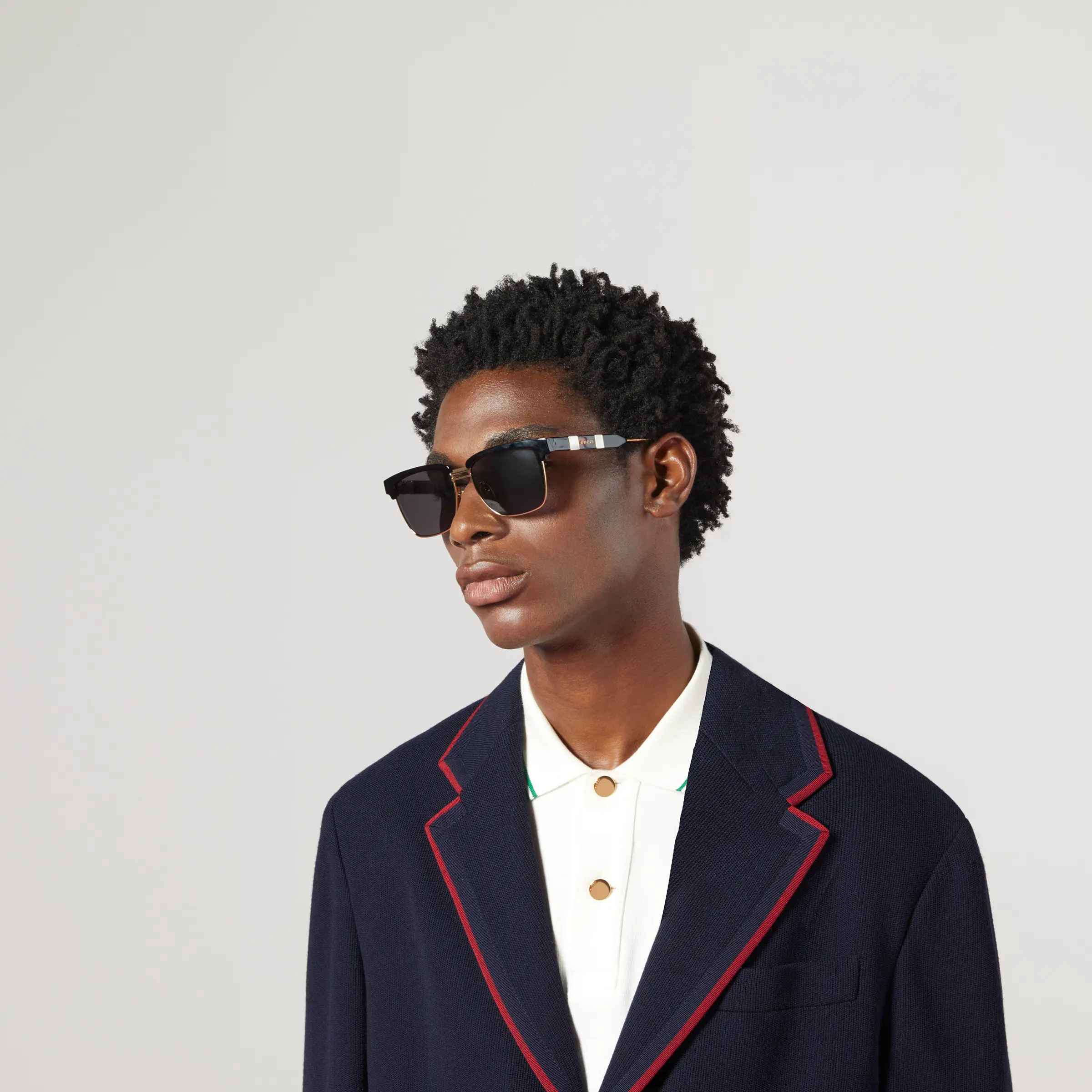 Gucci square-frame metal sunglasses