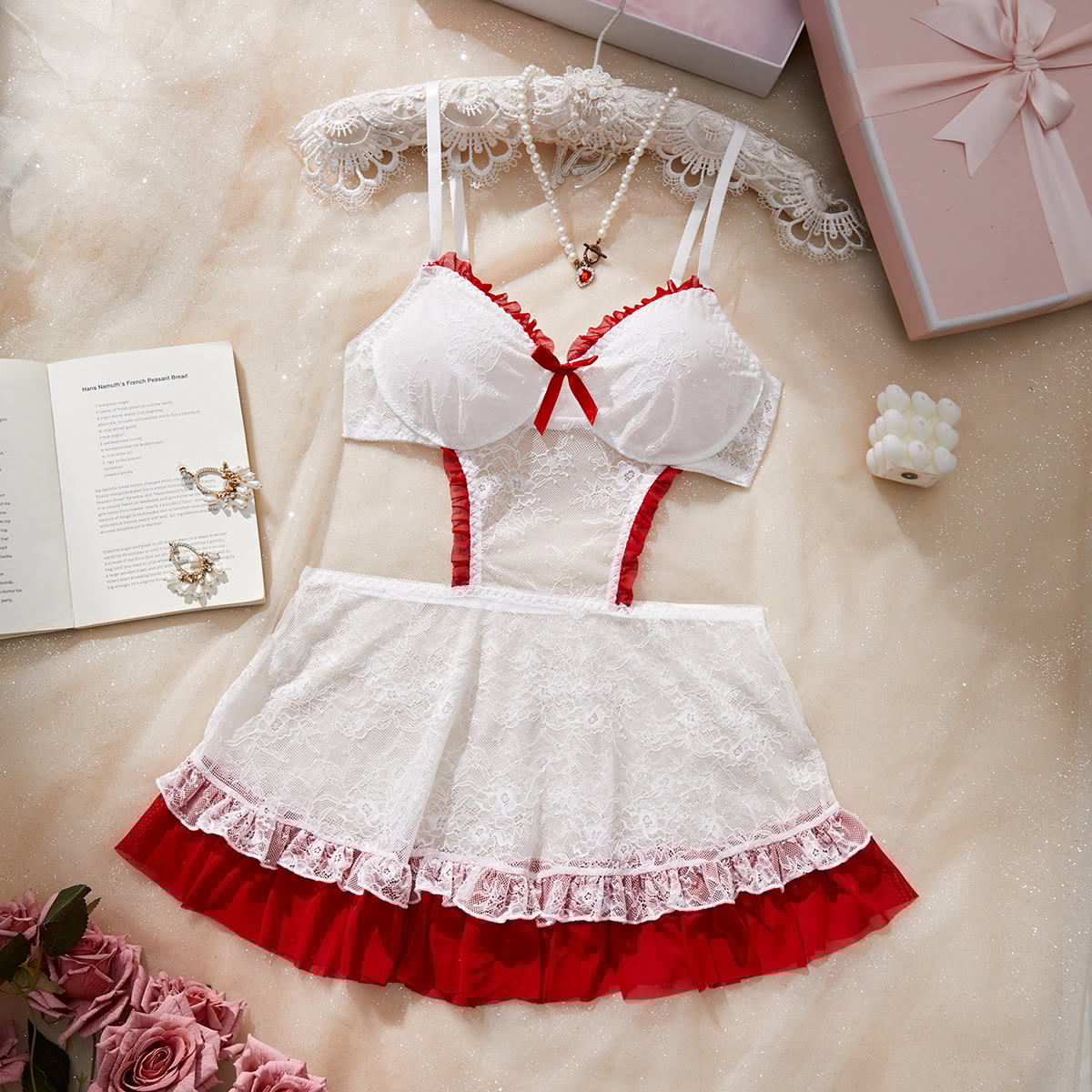 Lace Backless Lingerie Dress
