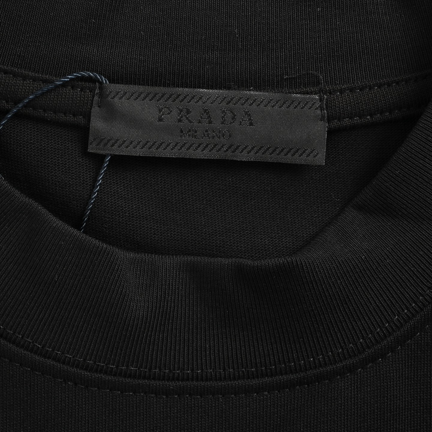 Prada 25ss 3D double-shadow letter embroidered short sleeve