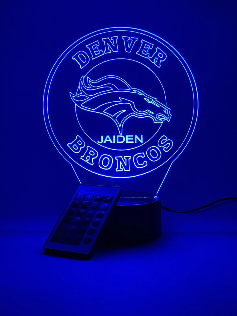 DENVER BRONCOS 3D LAMP PERSONALIZED