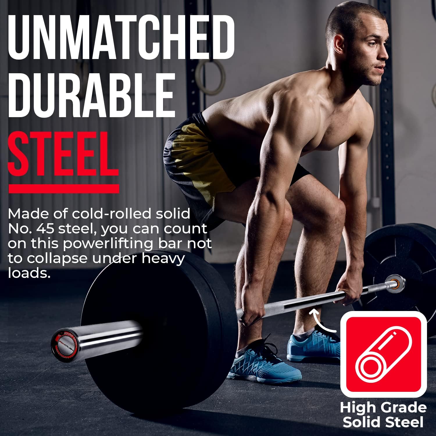 Iron Crush Olympic Barbell Multifunction 7 Foot Weight Bar