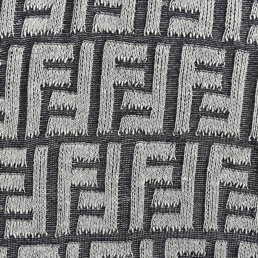 Fendi 24ss full print FF jacquard knitted Polo short sleeve