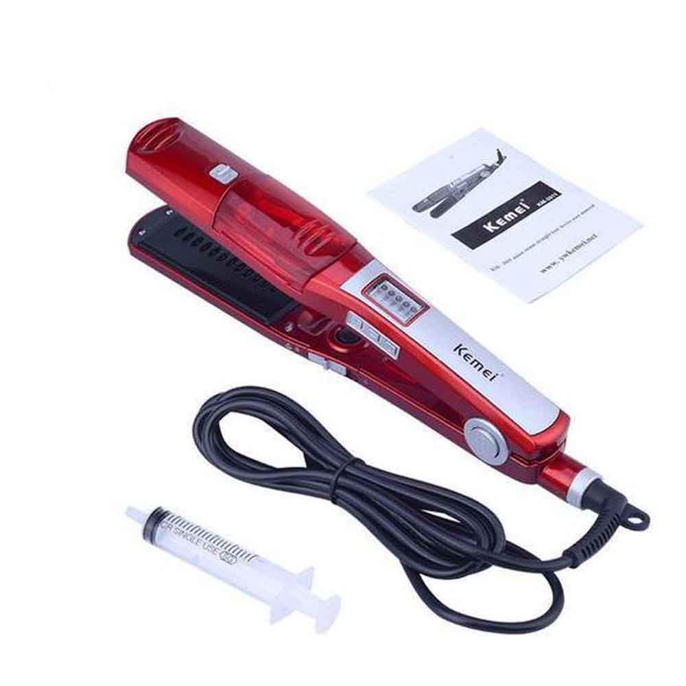 LunaWig Ceramic Steam Hair Straightener Flat Iron for Wet/Dry Hair