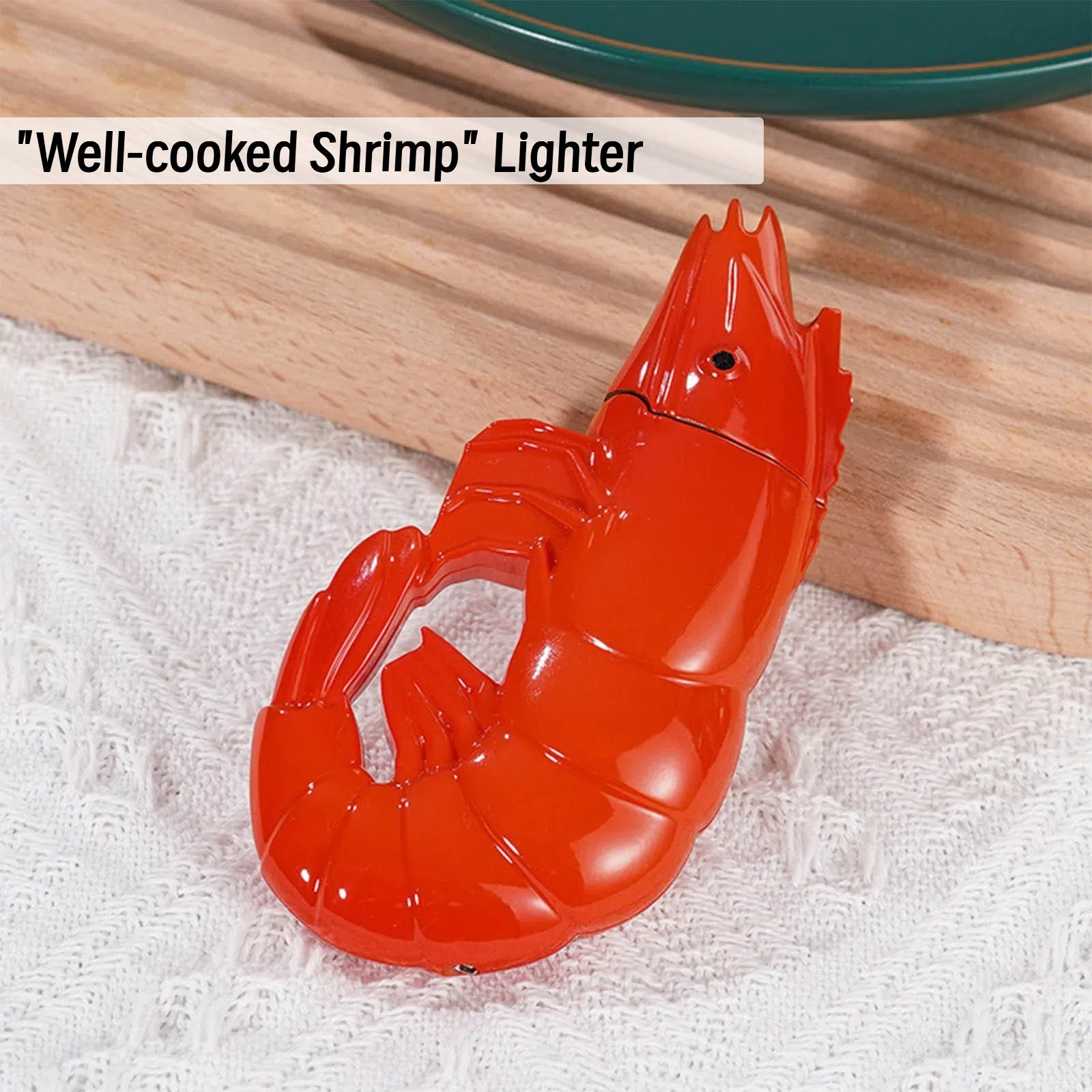 🔥Hot Sale-49% OFF🔥💖🎁Blue flame windproof brand new unique personality shrimp shaped lighter🦐🦐 (can be filled with butane gas)