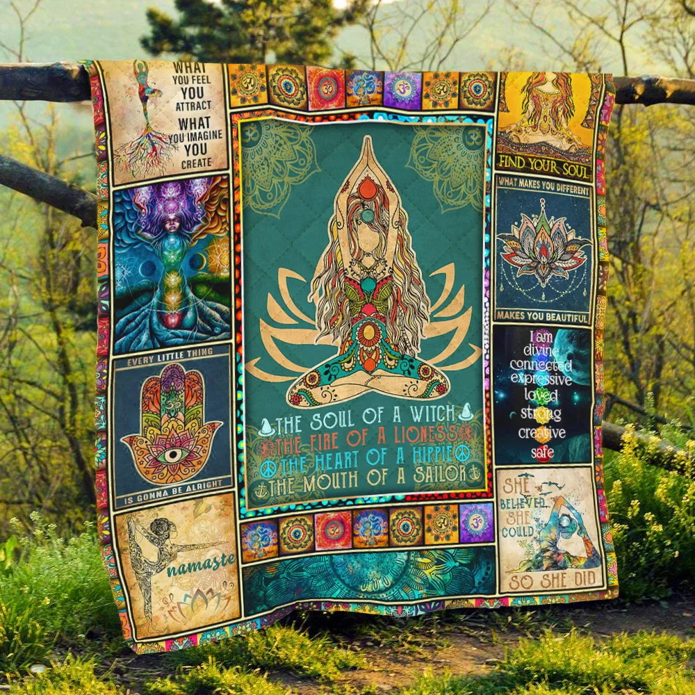 Yoga Namaste Quilt Blanket