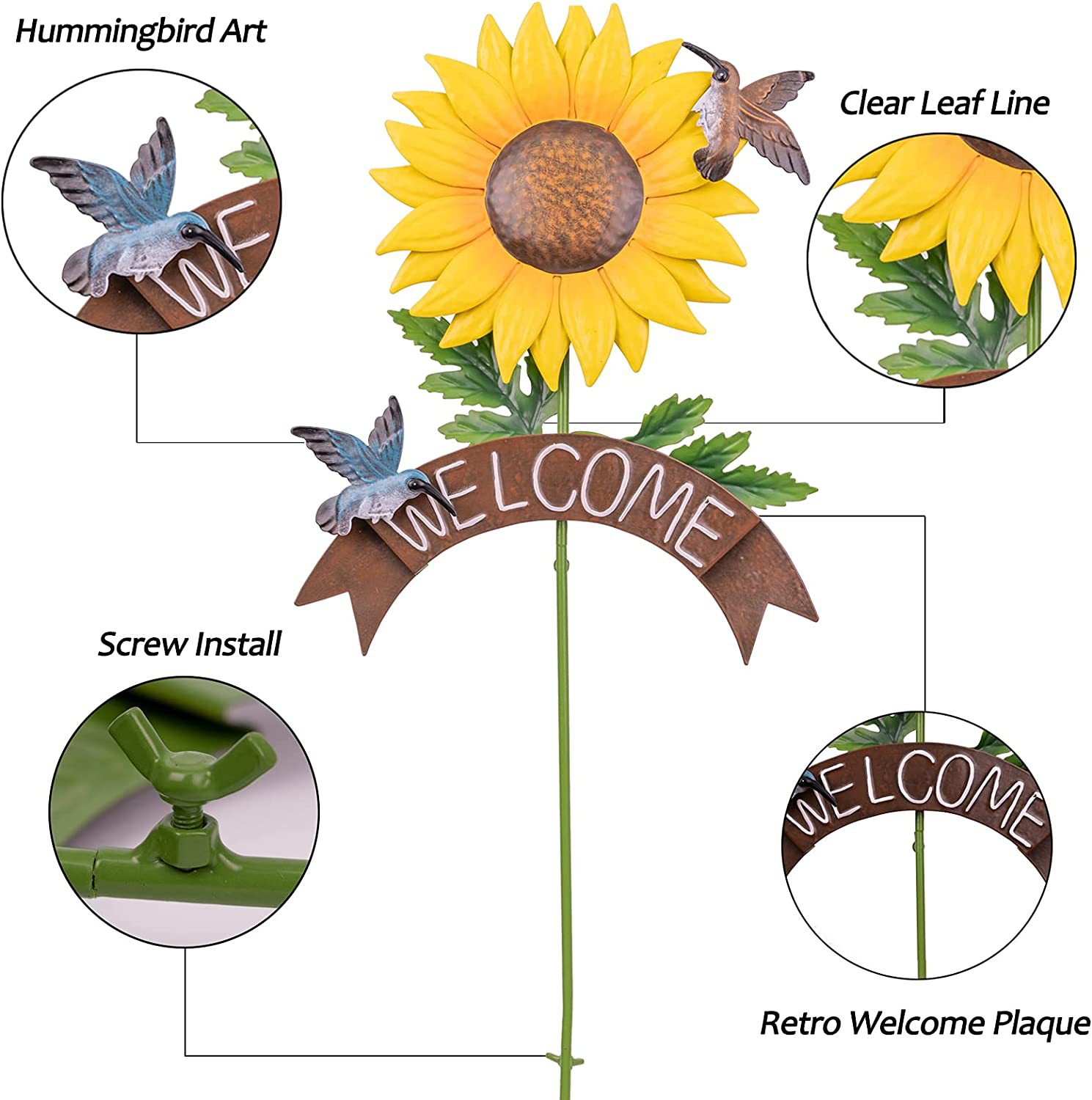 Metal sunflower Garden Stakes/Welcome Door Sign