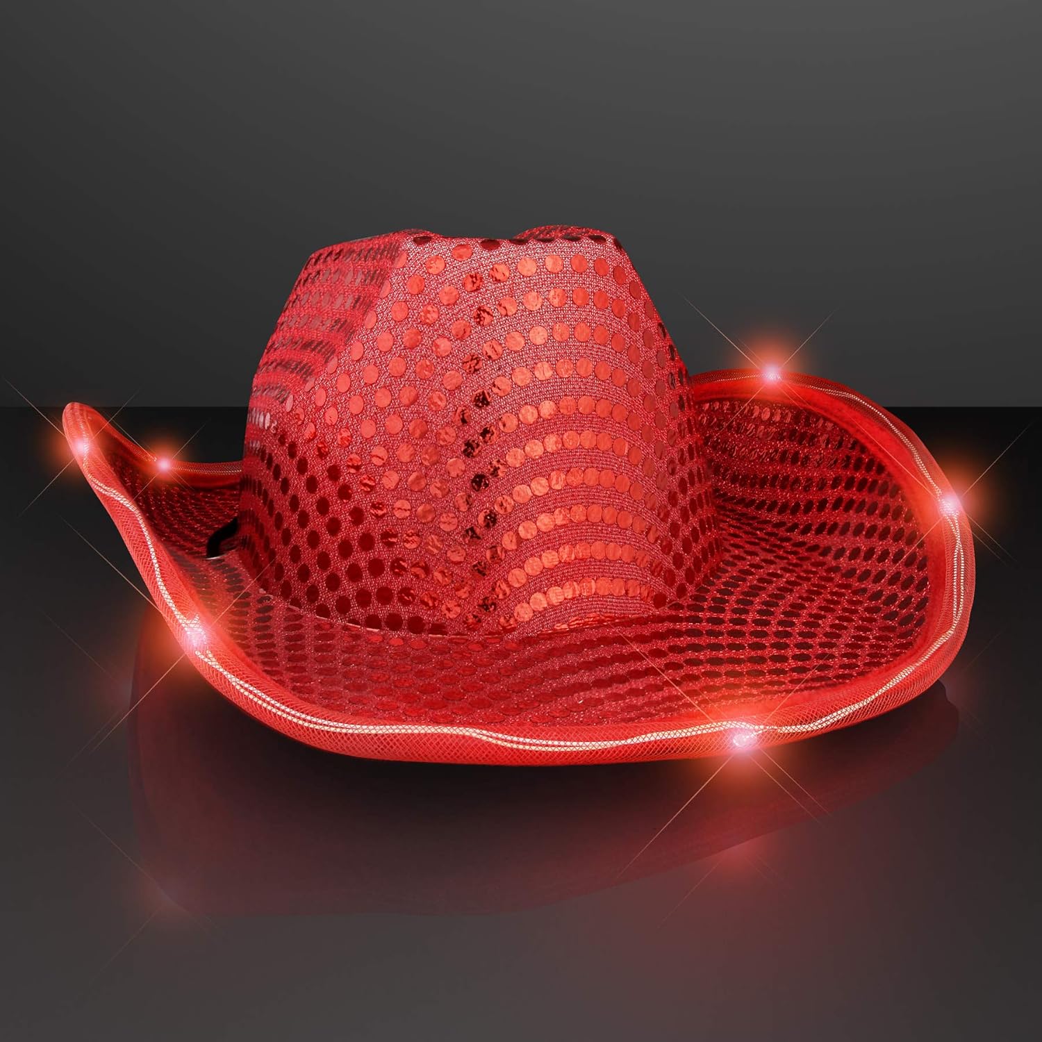 Windy City Novelties LED Light Up Sequin Cowboy Hat