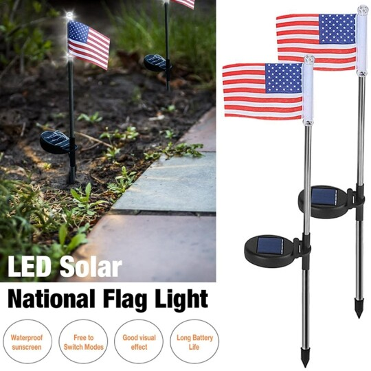 American Flag Lawn Lights
