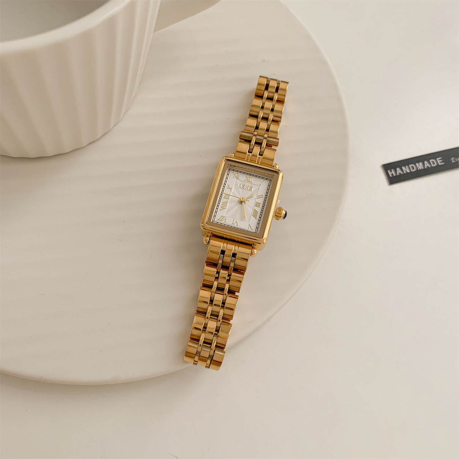 Stylish Women's Quartz Watch Simple Roman Rectangular Steel Band Unique Women's Watch