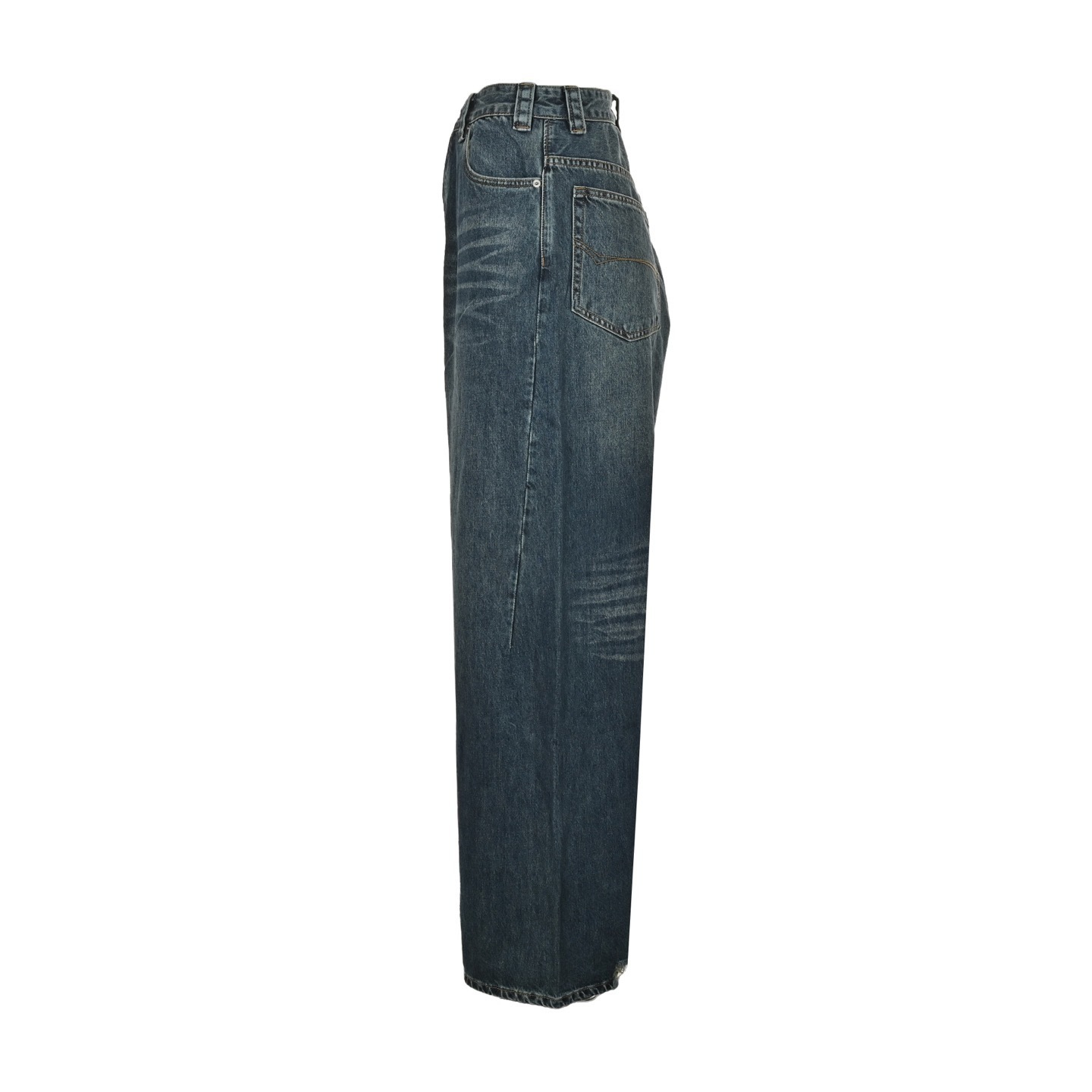 Balenciaga 25ss pocket embroidery washed and distressed straight-leg loose-fit jeans