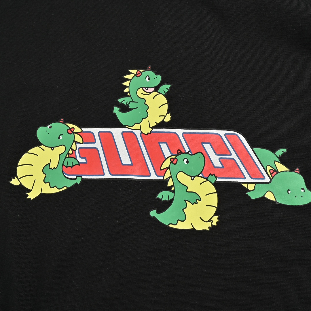 Gucci 24ss Dragon Year Series Cartoon Print Short Sleeve