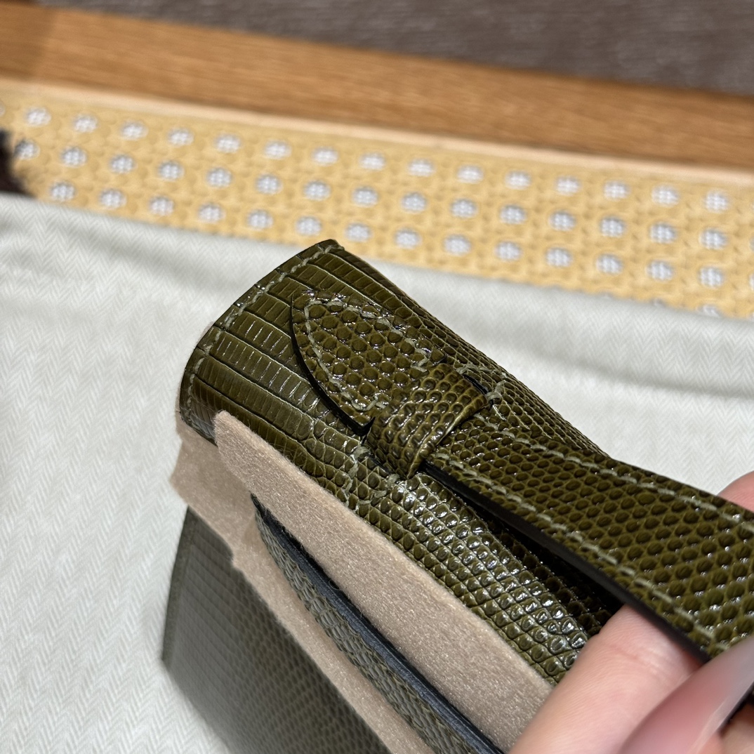 Hermes kelly pochette 61Olive Green (handmade to order)