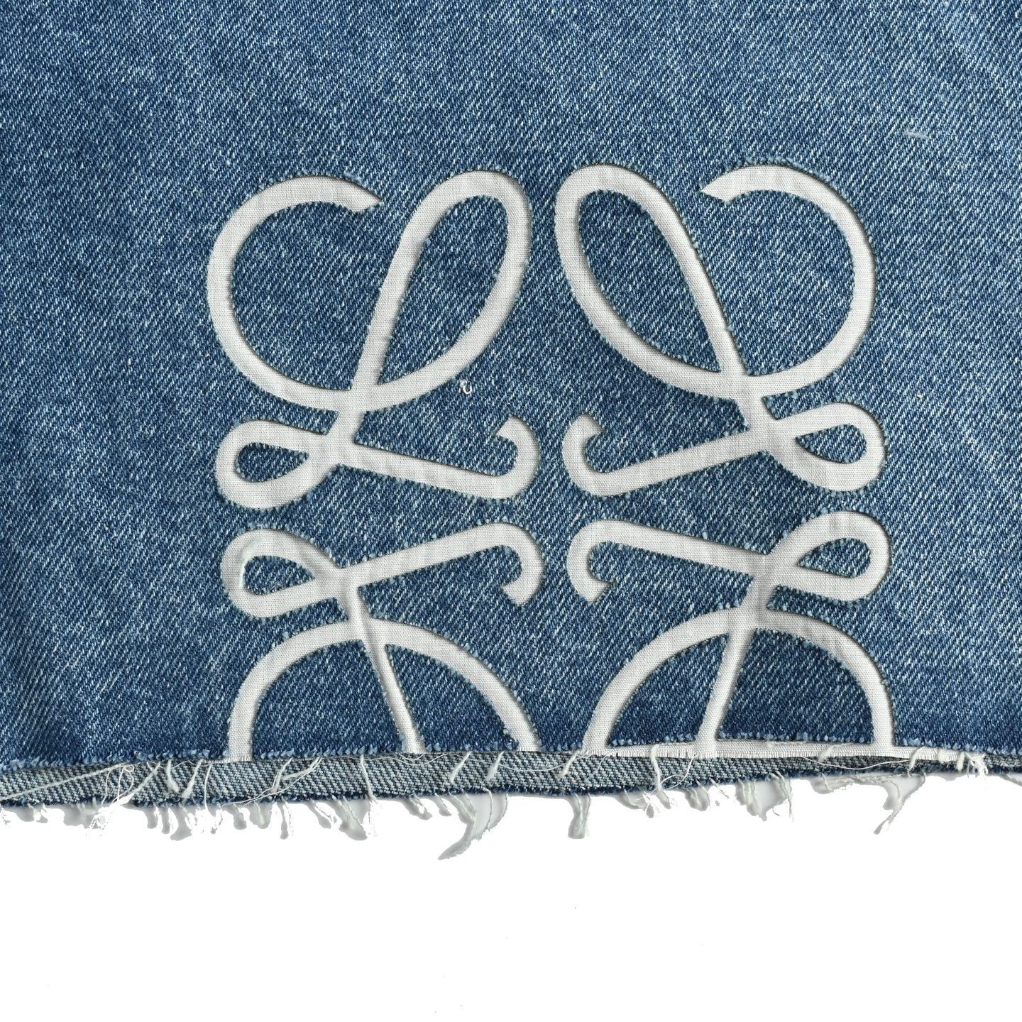Loewe Anagram Half Embroidered Denim Shorts