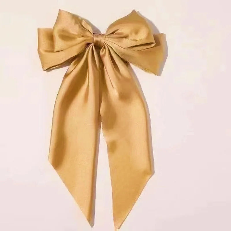Long Satin Hair Bow
