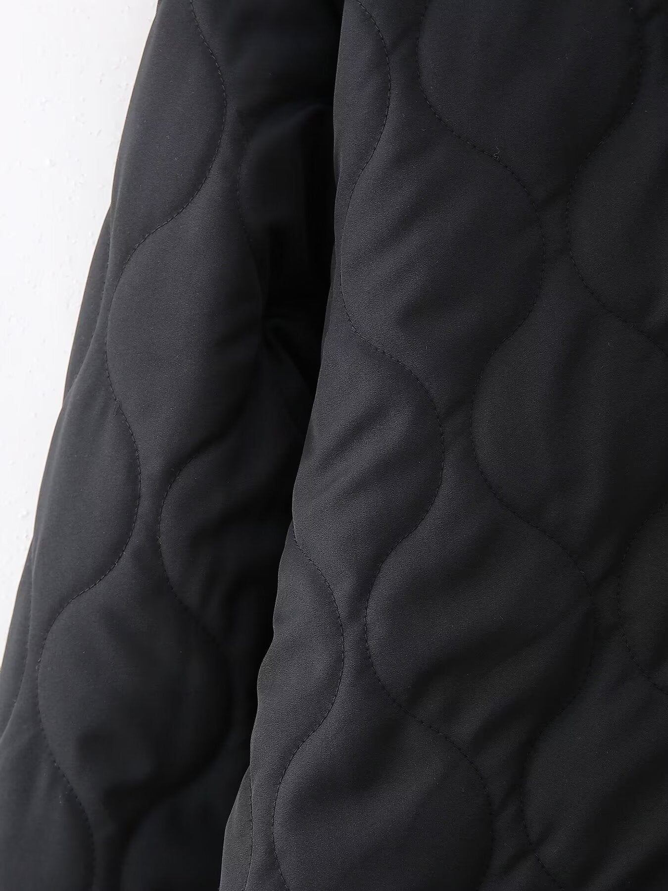 Spring Women Clothing Bowknot Pocket Decoration Stand up Collar Cotton Padded Coat