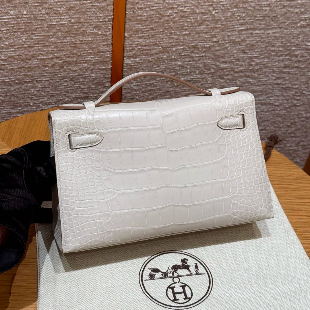 Hermes Kelly Pochette 1 10Craie Handbag (Handmade to Order)